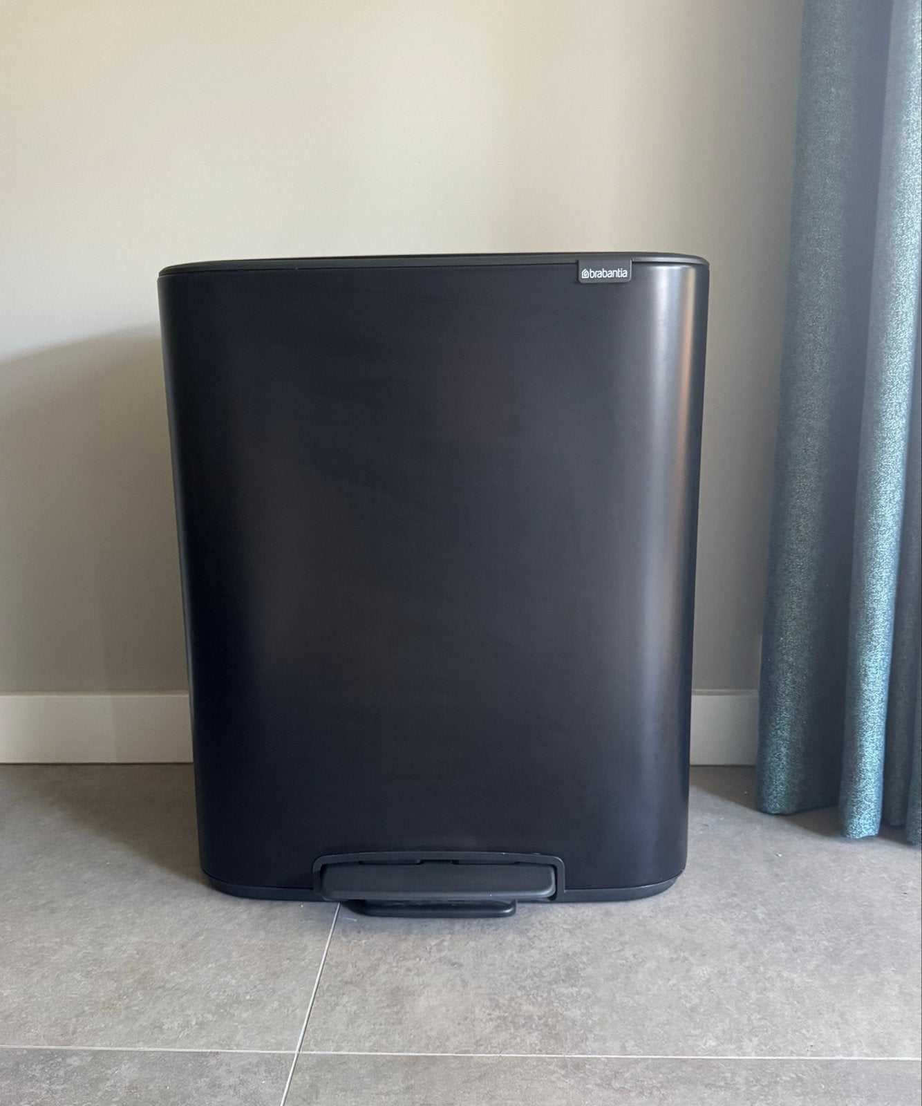 Brabantia- Mat Zwart - 2x30L - Gescheiden Afva, Ophalen, 50 – 75, Gebruikt, Met pedaal
