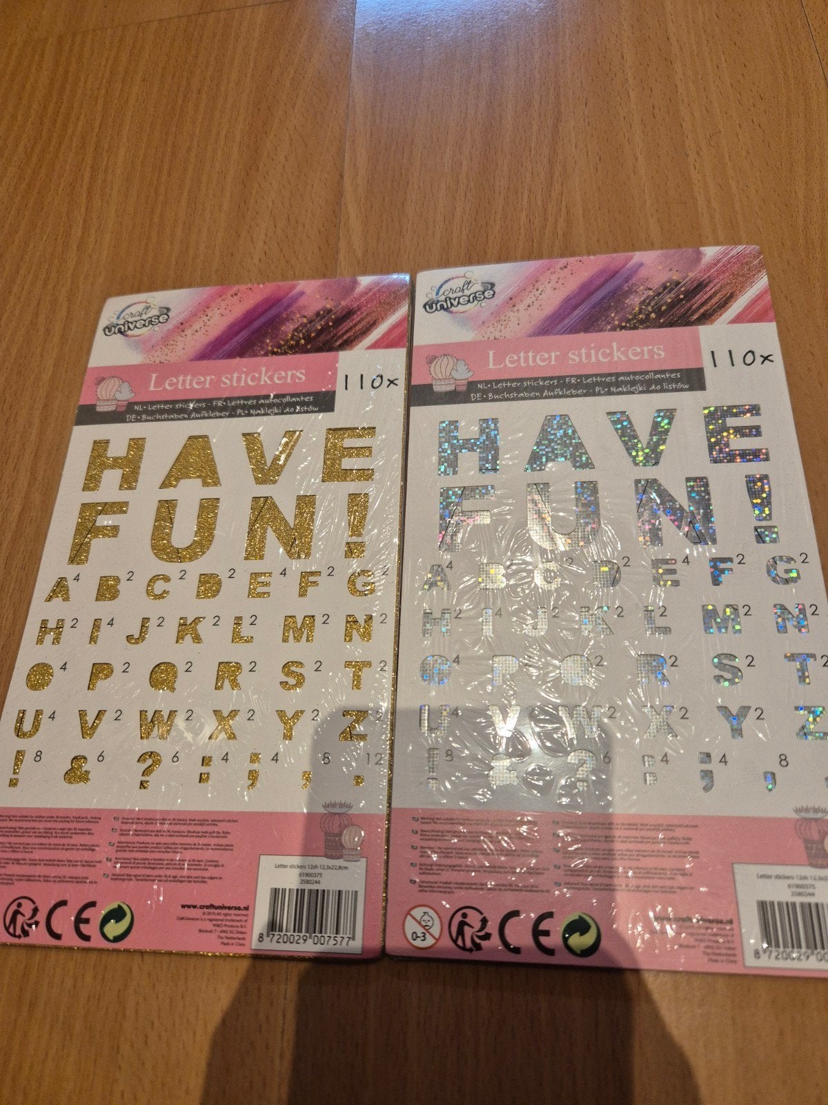 Craft Universe Letterstickers Glitter & Goud (220 Stuks!), Ophalen of Verzenden