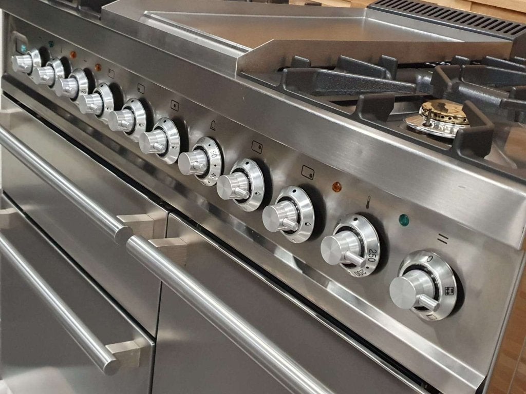 🔥Luxe Boretti Quadra Fornuis 100cm RVS  3 ovens ! Frytop, Witgoed en Apparatuur, Fornuizen, Niet ingevuld, 60 cm of meer, Niet ingevuld