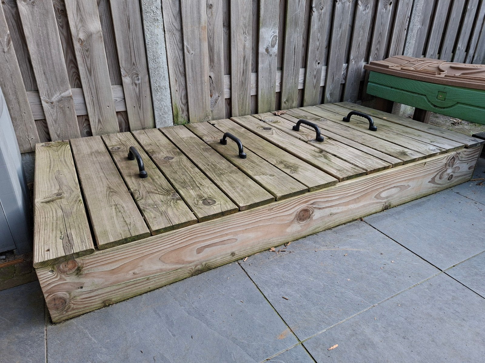 Houten zandbak 200 x 100 met 2 deksels, Kinderen en Baby's, Ophalen, Gebruikt