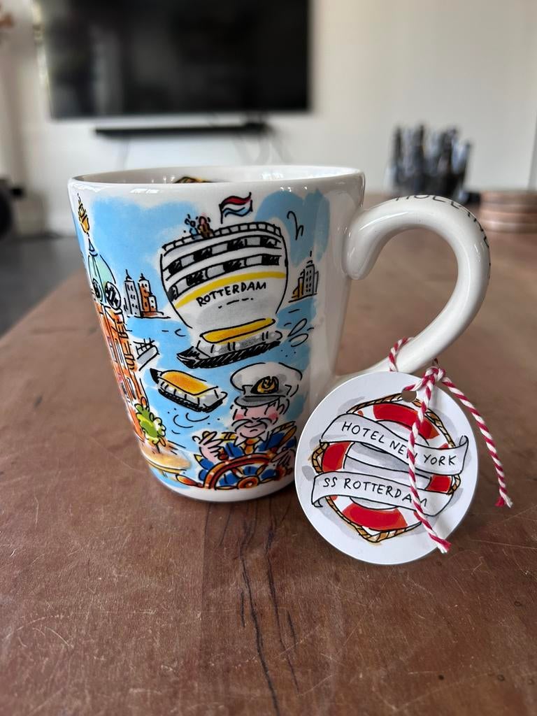 Blond amsterdam holland america lijn mok, Ophalen, Zo goed als nieuw, Aardewerk, Kop(pen) en/of Schotel(s)