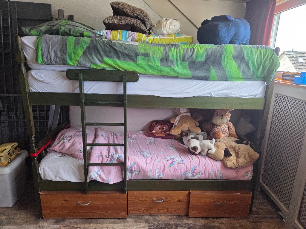 Te koop Stapelbed, Huis en Inrichting, Slaapkamer | Stapelbedden en Hoogslapers, Ophalen, Gebruikt, 160 tot 180 cm, Tweepersoons