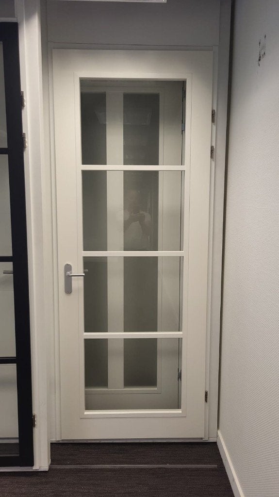 Witte binnendeur met glaspanelen 88 x 231.5 cm, Ophalen, Zo goed als nieuw, Binnendeur, 215 cm of meer