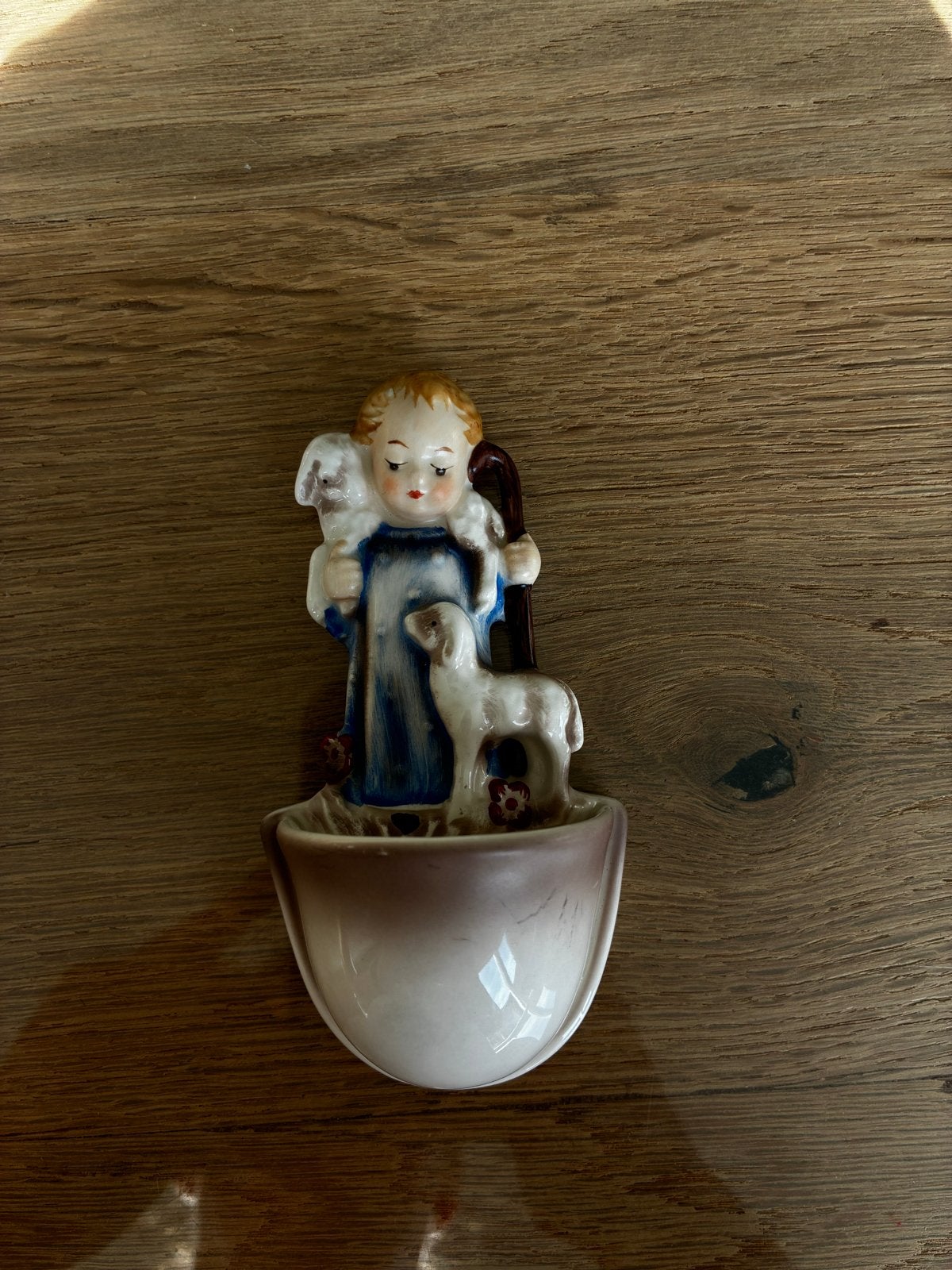 Vintage Goebel Wiegand Germany beeldje met lammetjes, Verzamelen, Ophalen of Verzenden, Zo goed als nieuw, Religie