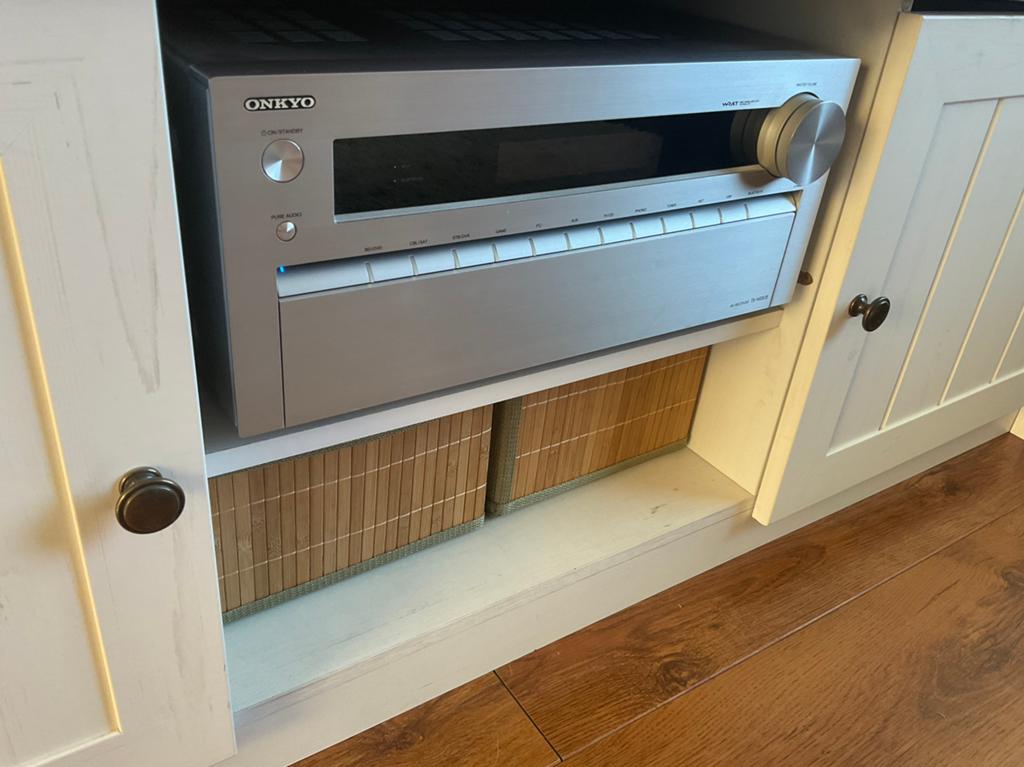 Onkyo TX-NR838, 7.2, bluetooth, wifi, LAN, HDMI-ARC, nwst!, Ophalen, Zo goed als nieuw, 120 watt of meer, Onkyo