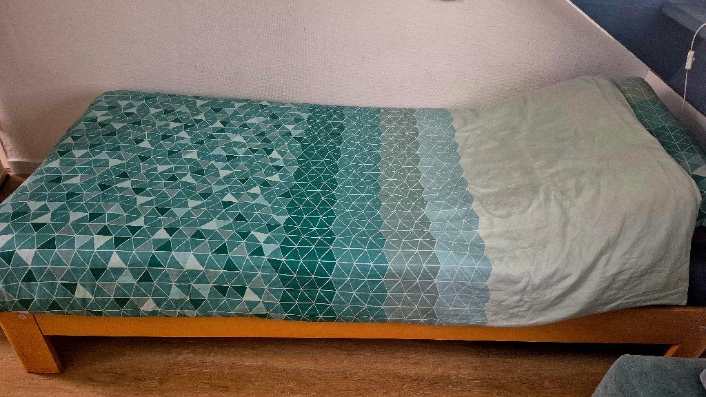 Bed en spiraal Auping 90x210, Ophalen, Gebruikt, 90 cm, Eenpersoons