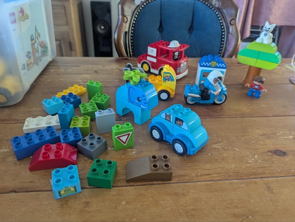 Duplo politieke brandweer olifant takelwagen, Ophalen of Verzenden, Gebruikt, Duplo
