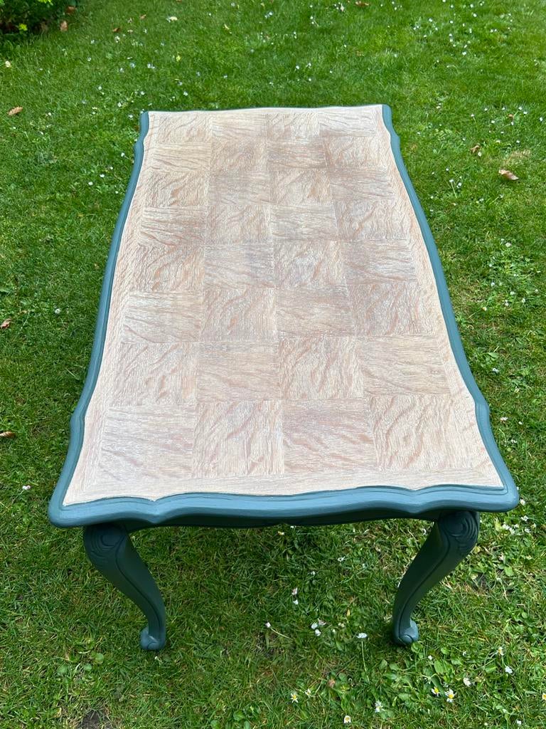 Vintage bijzettafel Queen Anne stijl - Donkergroen, Huis en Inrichting, Tafels | Salontafels, Ophalen, Gebruikt, 50 tot 100 cm