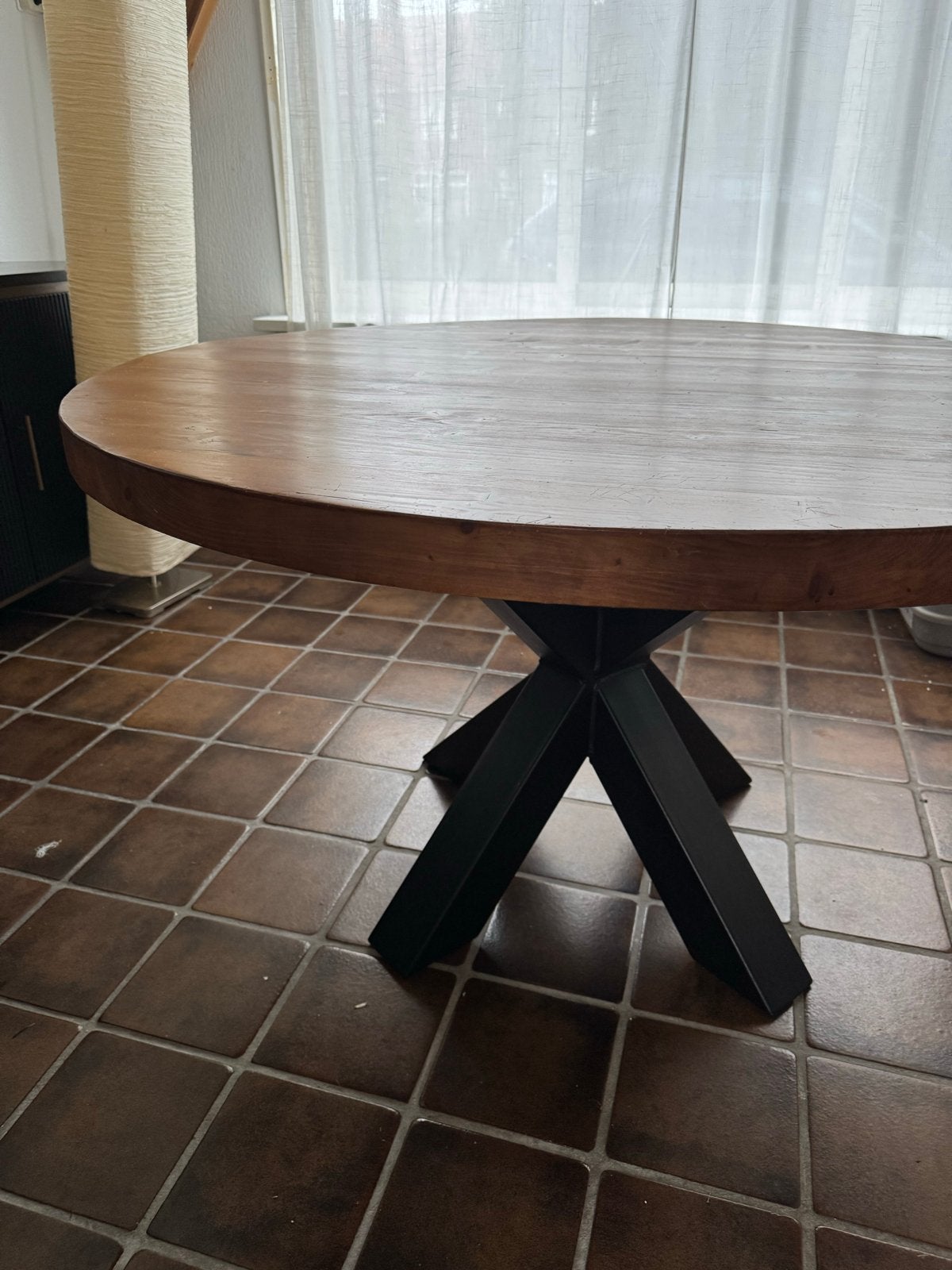 Mooie goed onderhouden ronde tafel, 100 tot 150 cm, Rond, Ophalen of Verzenden, Zo goed als nieuw