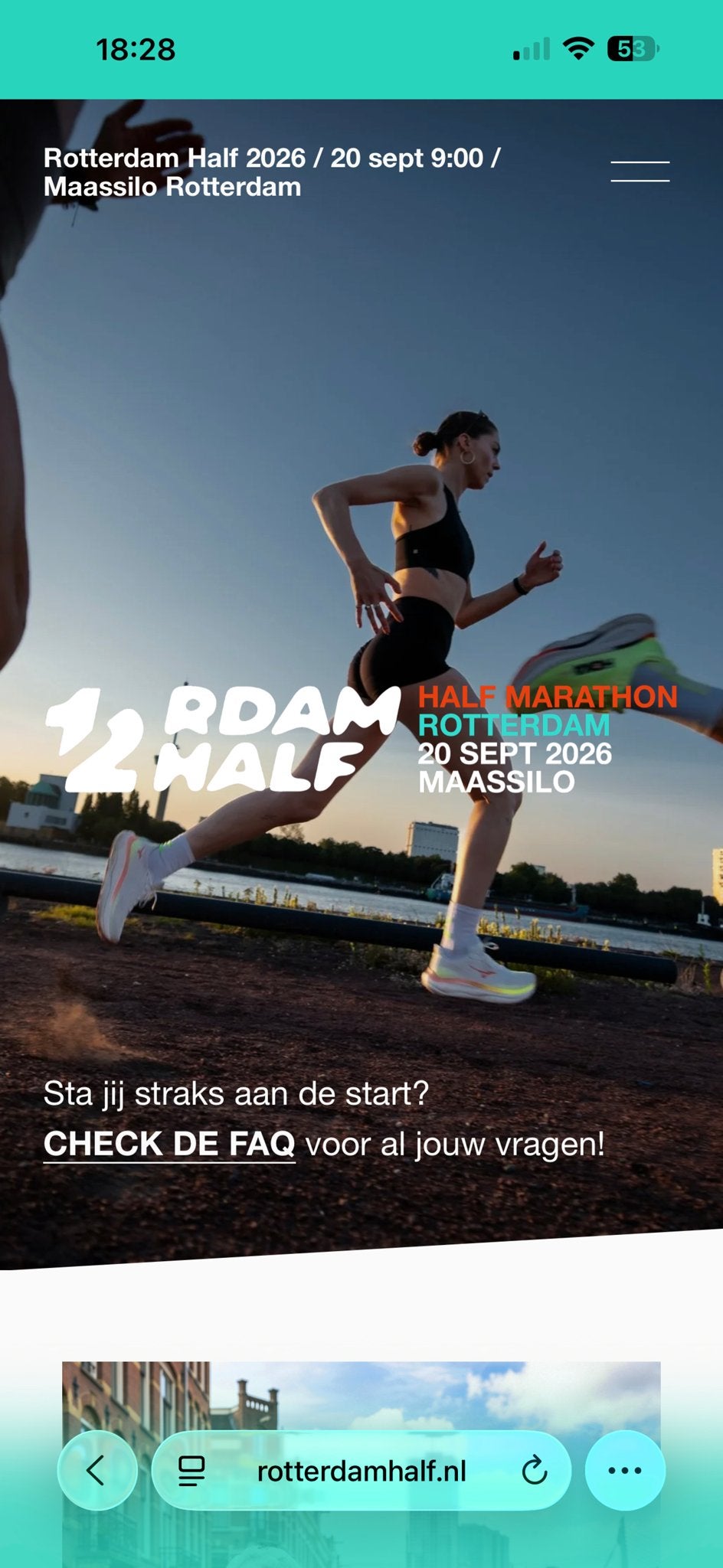 Startbewijs voor Rotterdam Half Marathon - 20 september 2026, Sport en Fitness, Loopsport en Atletiek, Verzenden