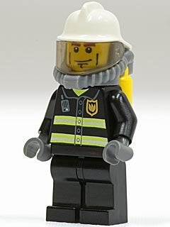 LEGO City cty0024 Fire - Reflective Stripes, Black Legs, Whi, Lego, Ophalen of Verzenden, Minifiguur, City
