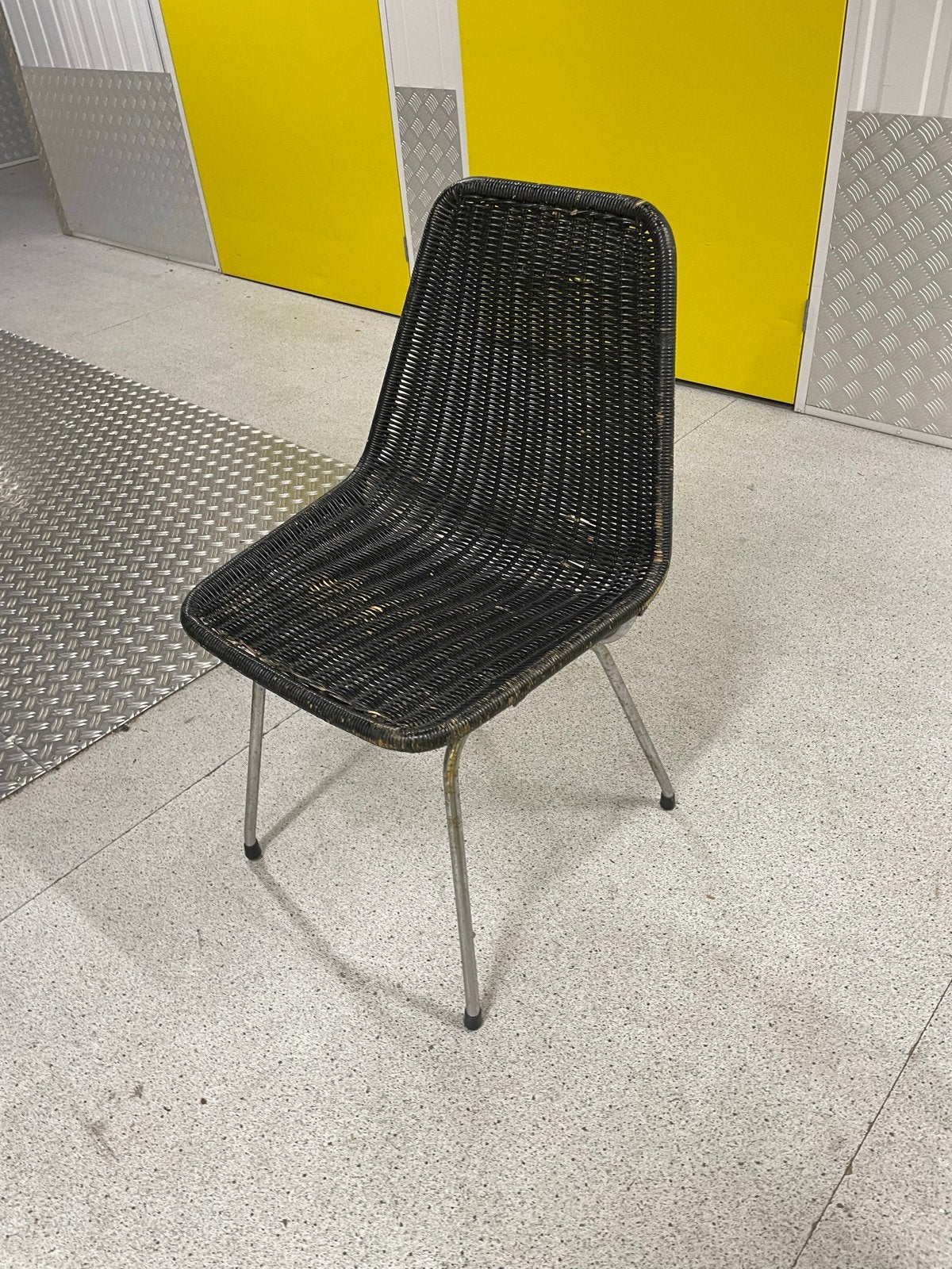 Rieten stoeltje (opknapper), Ophalen, Gebruikt, Zwart, Riet of Rotan
