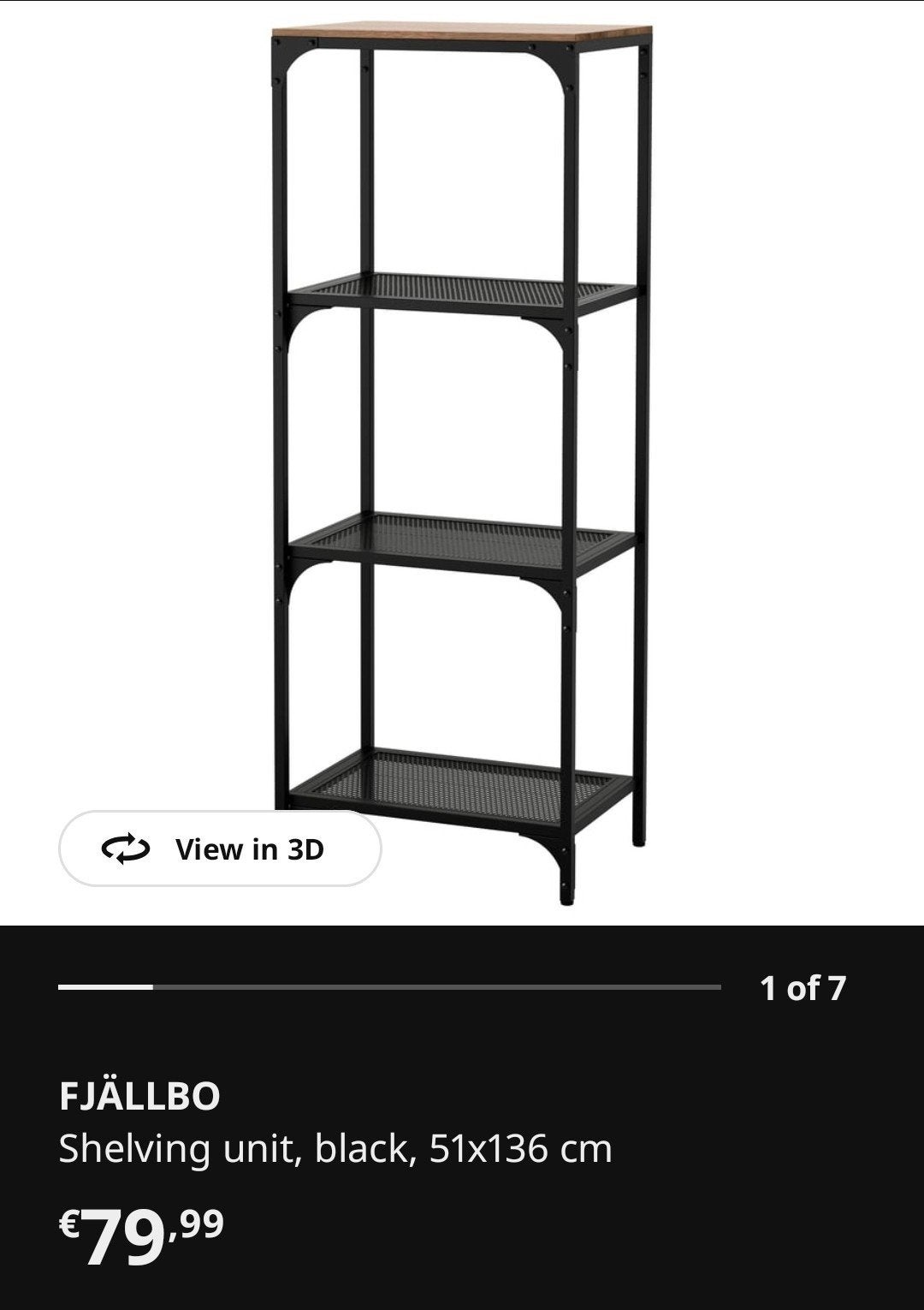 2x IKEA FJÄLLBO stellingkast, zwart, 51x136 cm, Ophalen