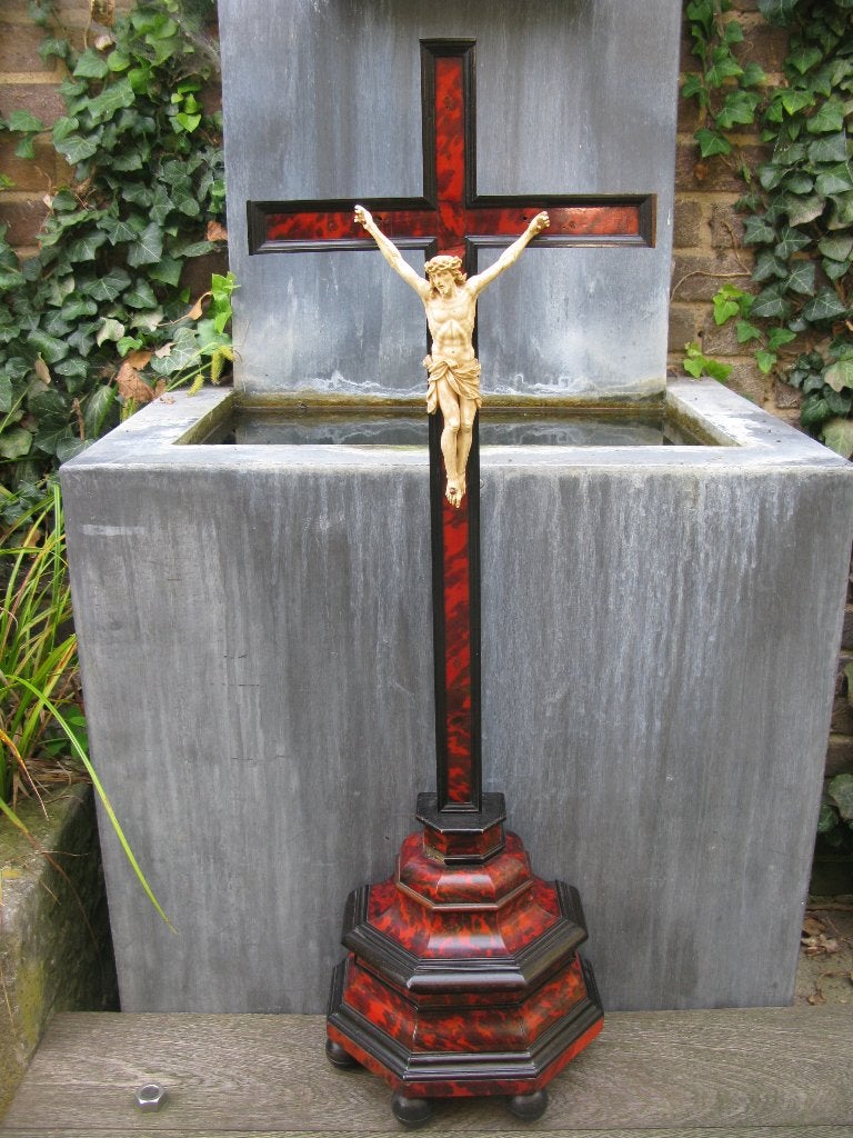 ANTIEK "JEZUS AAN HET KRUIS" GROOT KRUISBEELD  1850, Antiek en Kunst, Antiek | Religie, Ophalen