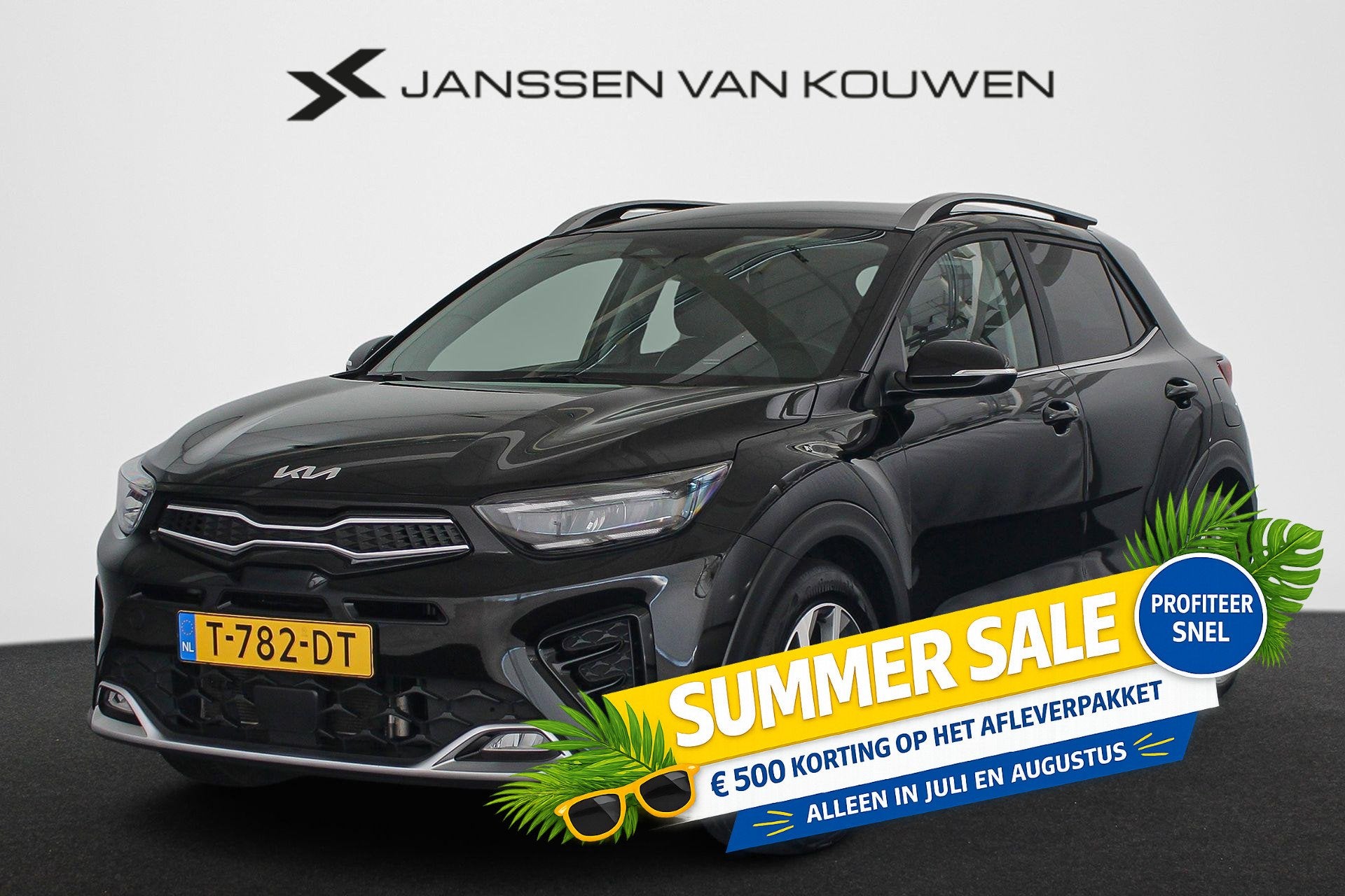 Kia Stonic 1.0 T-GDi MHEV GT-Line Stoel-Stuurverwarming Appl, Auto's, Kia, Voorwielaandrijving, Gebruikt, Euro 6, Leder en Stof