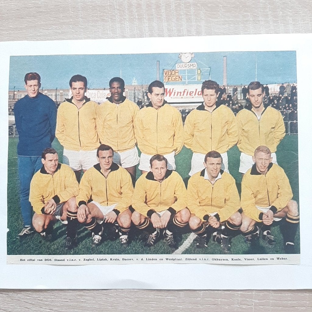 D.O.S (FC Utrecht) Eredivisie seizoen 1963-64 elftal & namen, Verzenden, Gebruikt, F.C. Utrecht, Poster, Plaatje of Sticker
