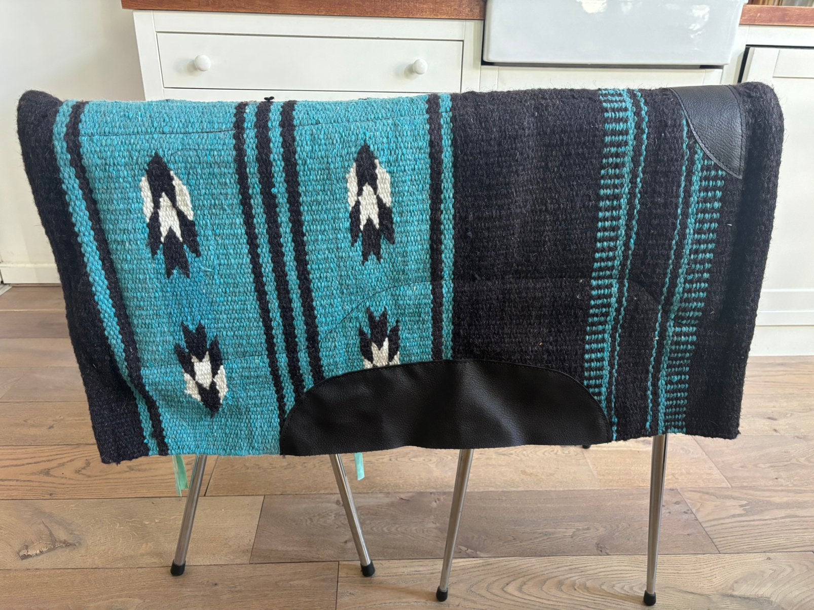 western zadeldek, Dieren en Toebehoren, Paarden en Pony's | Dekens en Dekjes, Ophalen, Gebruikt, Blauw, Zadeldekje
