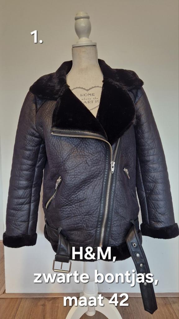 H&M jas, maat 42, Kleding | Dames, Jassen | Winter, H&M, Zwart, Maat 42/44 (L), Ophalen of Verzenden