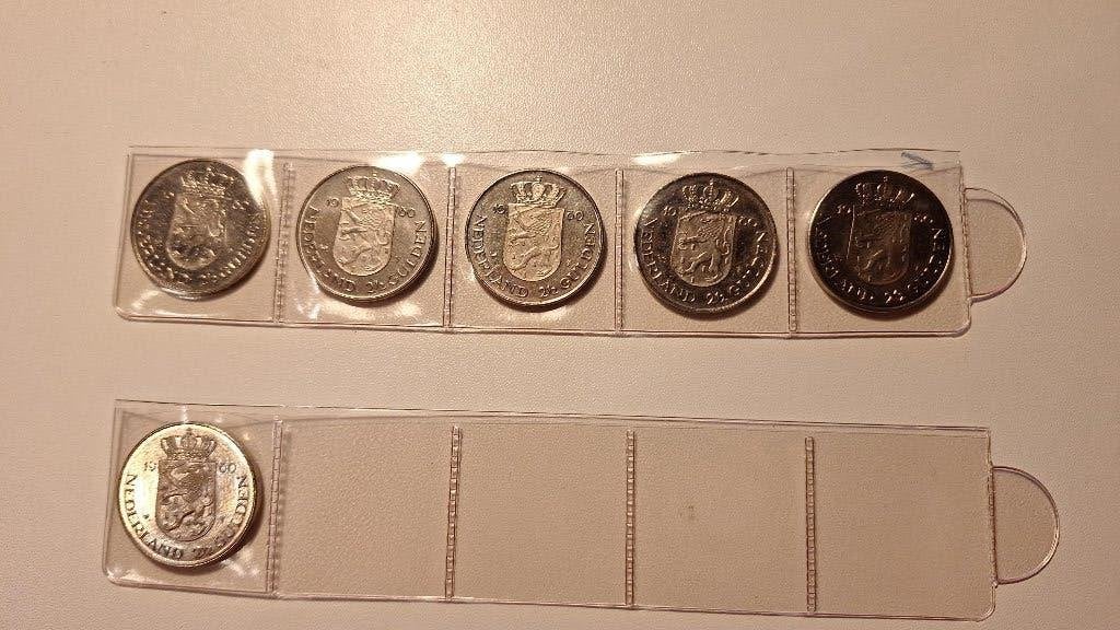 Rijksdaalders 1980 Dubbele kop 6 stuks, Ophalen of Verzenden, Koningin Juliana, 2½ gulden, Setje