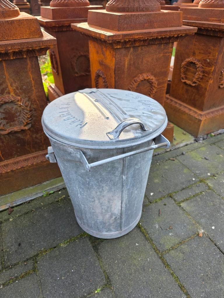 Zinken prullenbak, Ophalen of Verzenden, Gebruikt