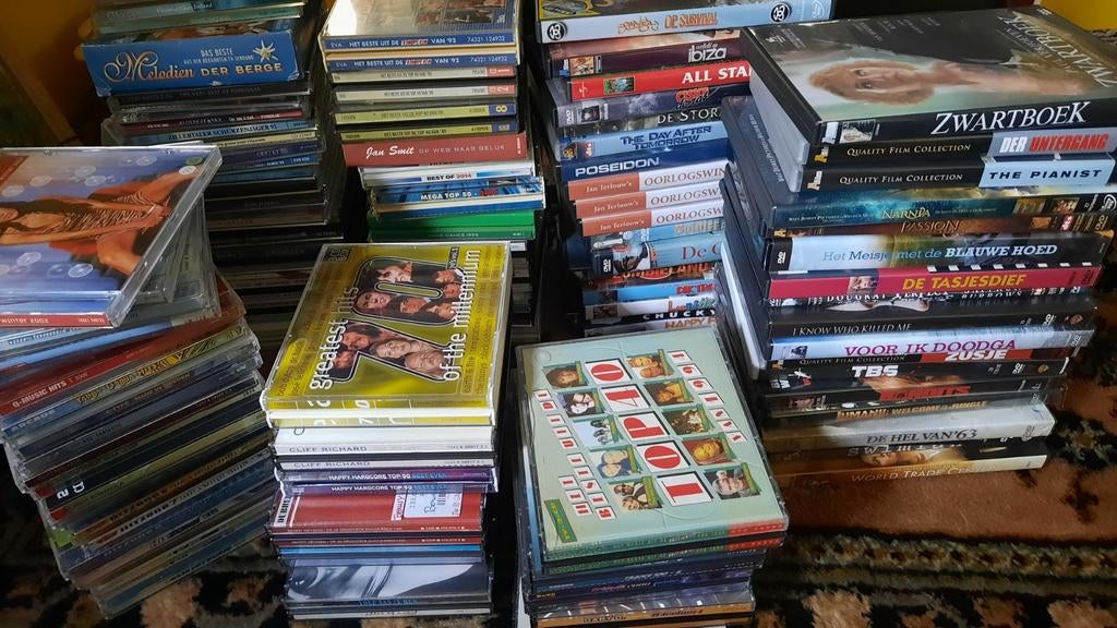 Grote collectie muziek CD's en film DVD's, Ophalen, 1990 - 1999, Gebruikt