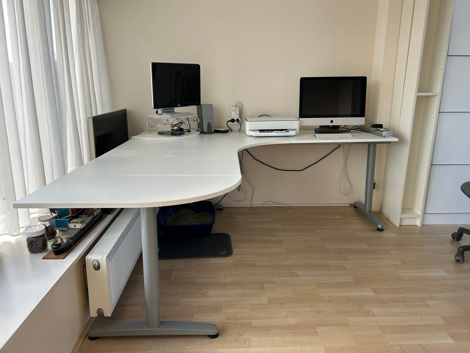 Ikea galant hoekbureau wit, Ophalen, Gebruikt, Hoekbureau, In hoogte verstelbaar