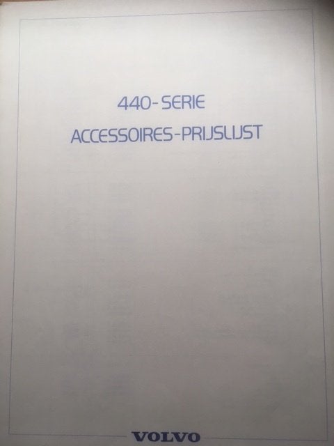 Volvo 440-Serie Accessoires-Prijslijst 1990 NL, Boeken, Ophalen of Verzenden, Gelezen, Volvo