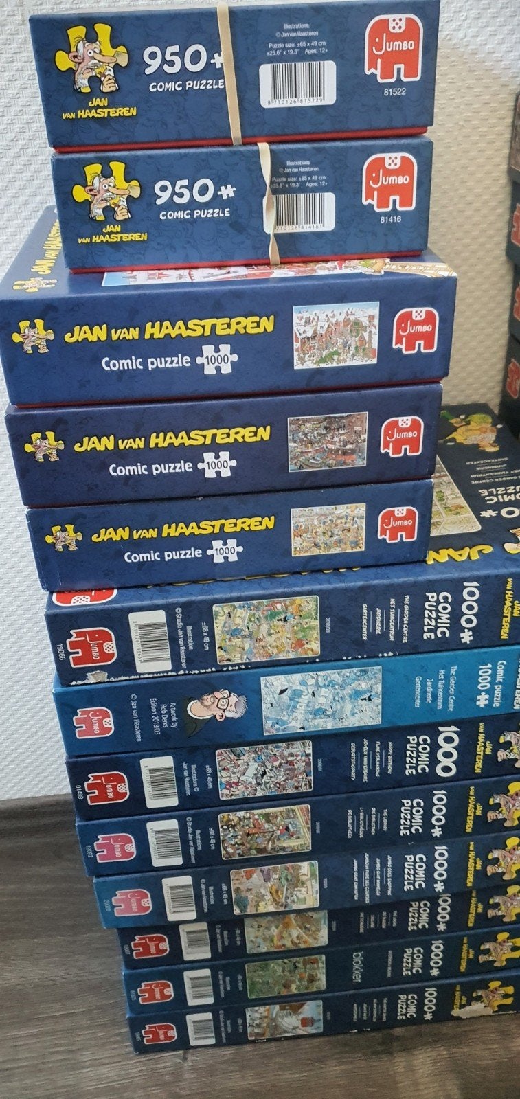 Jan van Haasteren puzzels 1000, 1500, 2000 en combidoos, Ophalen of Verzenden, 500 t/m 1500 stukjes, Zo goed als nieuw, Legpuzzel