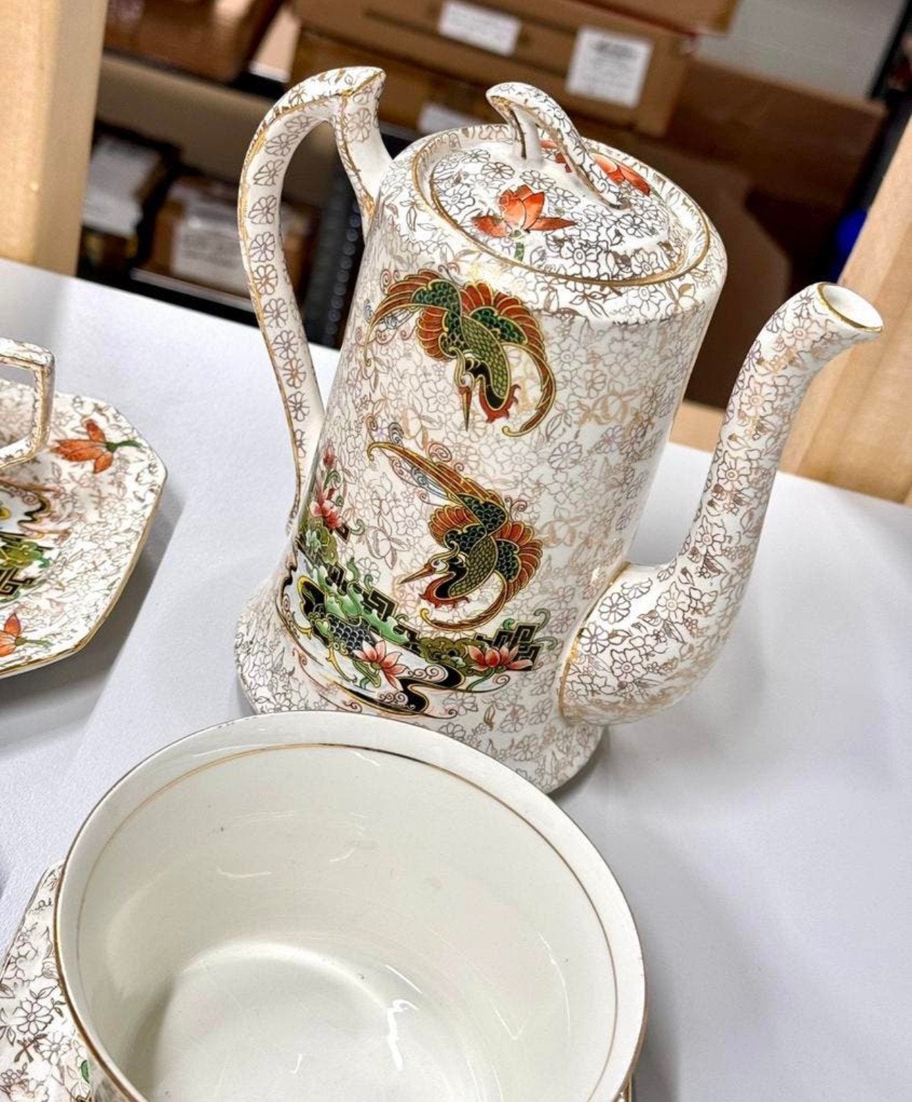 zeldzaam UK Engels Phoenix ware Engeland servies set theepot, Ophalen of Verzenden