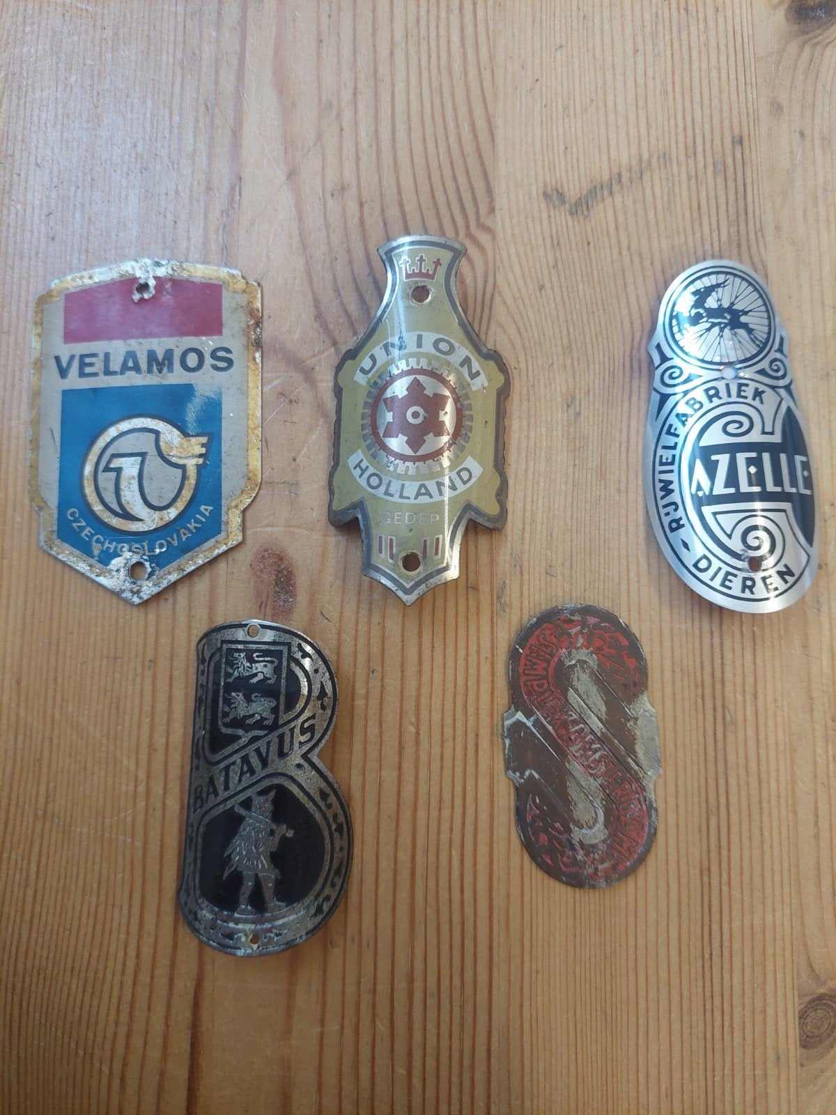 Vintage fietsplaatjes: Batavus, Union, Azelle, Velamos, Fietsen en Brommers, Batavus, Union, Gazelle, Velamos, Gebruikt, Overige typen