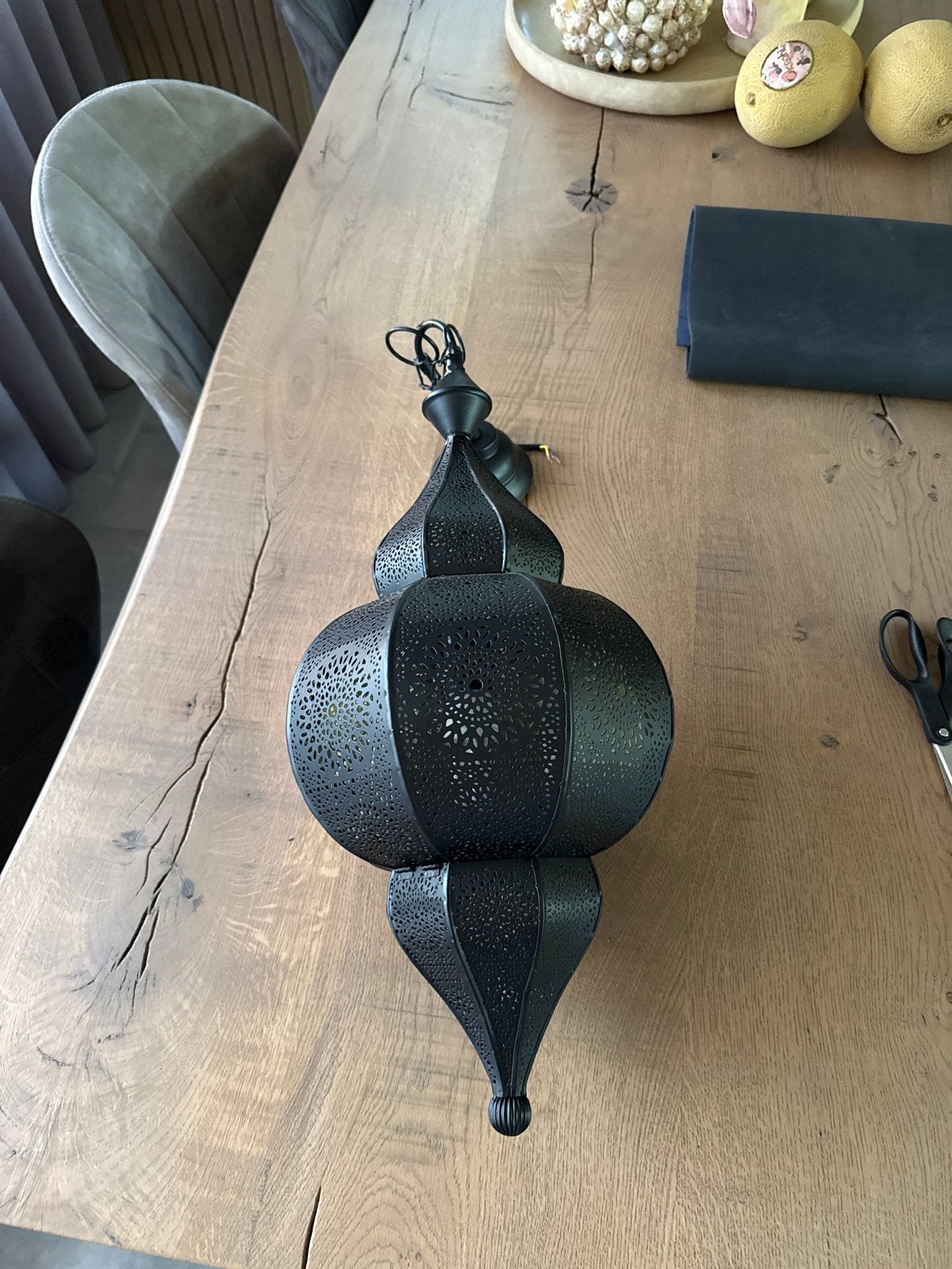Marokkaanse hanglamp, ca. 70cm inclusief de kabel, Ophalen of Verzenden, Gebruikt, Metaal, Overige fittingen