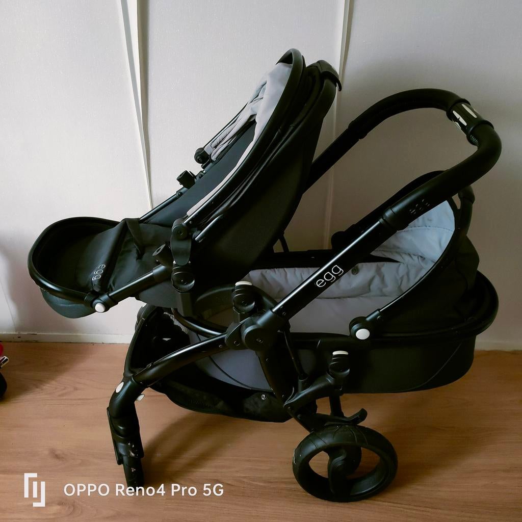 Mima Kinderwagen Zwart Leer Krokodil Motief Compleet, Kinderen en Baby's, Kinderwagens en Combinaties, Ophalen