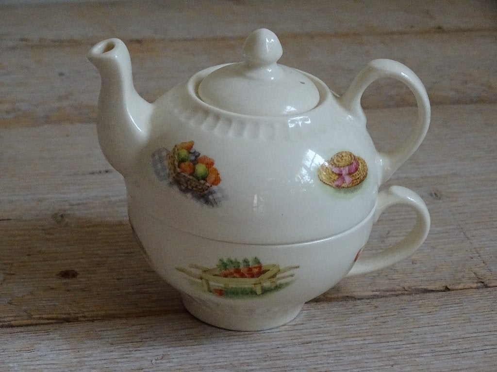 Tea-for-one, Aynsley EDWARDIAN KITCHEN GARDEN, gaaf, Ophalen of Verzenden