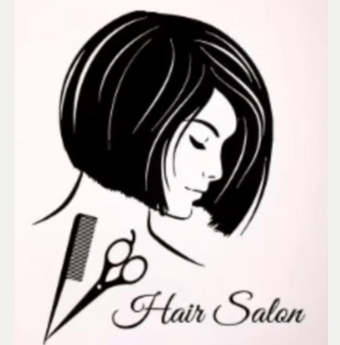Grote muursticker Kapper / Hair Salon zwart (57x70cm)