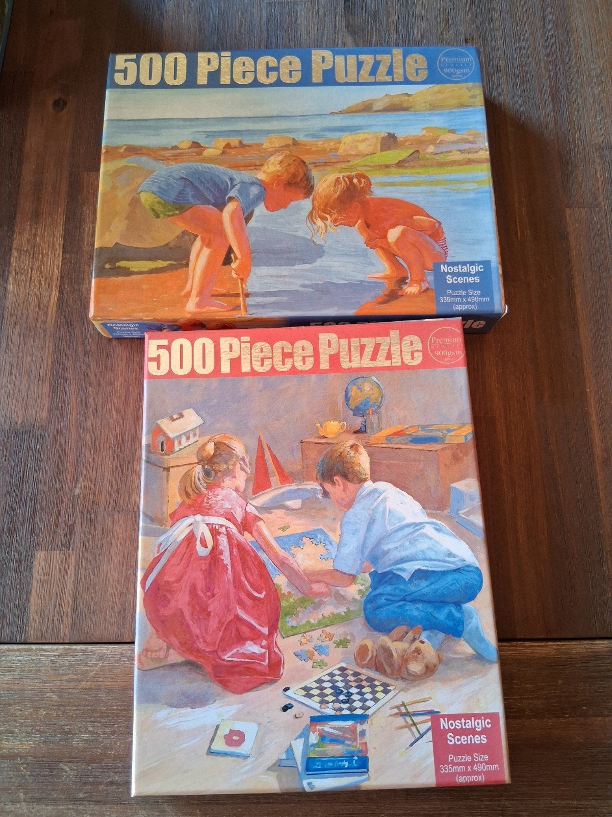 2x nostalgic puzzels, Ophalen, 500 t/m 1500 stukjes, Zo goed als nieuw