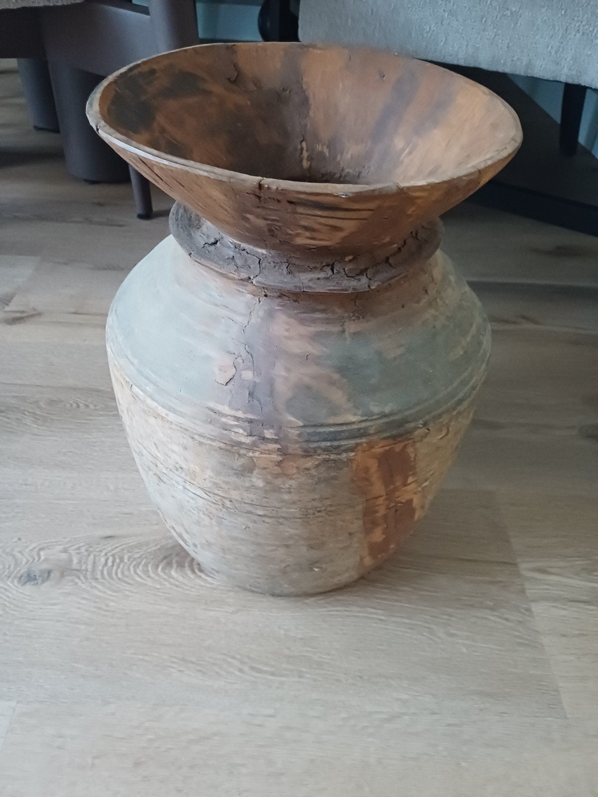 Houten antieke pot/vaas van Intratuin, 40 cm hoog, Ophalen of Verzenden, Nieuw