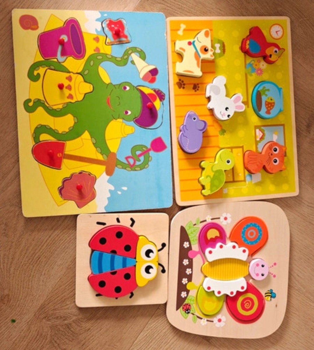 Houten legpuzzels voor kinderen - 4 stuks, Ophalen, 2 tot 4 jaar, Gebruikt, Van hout