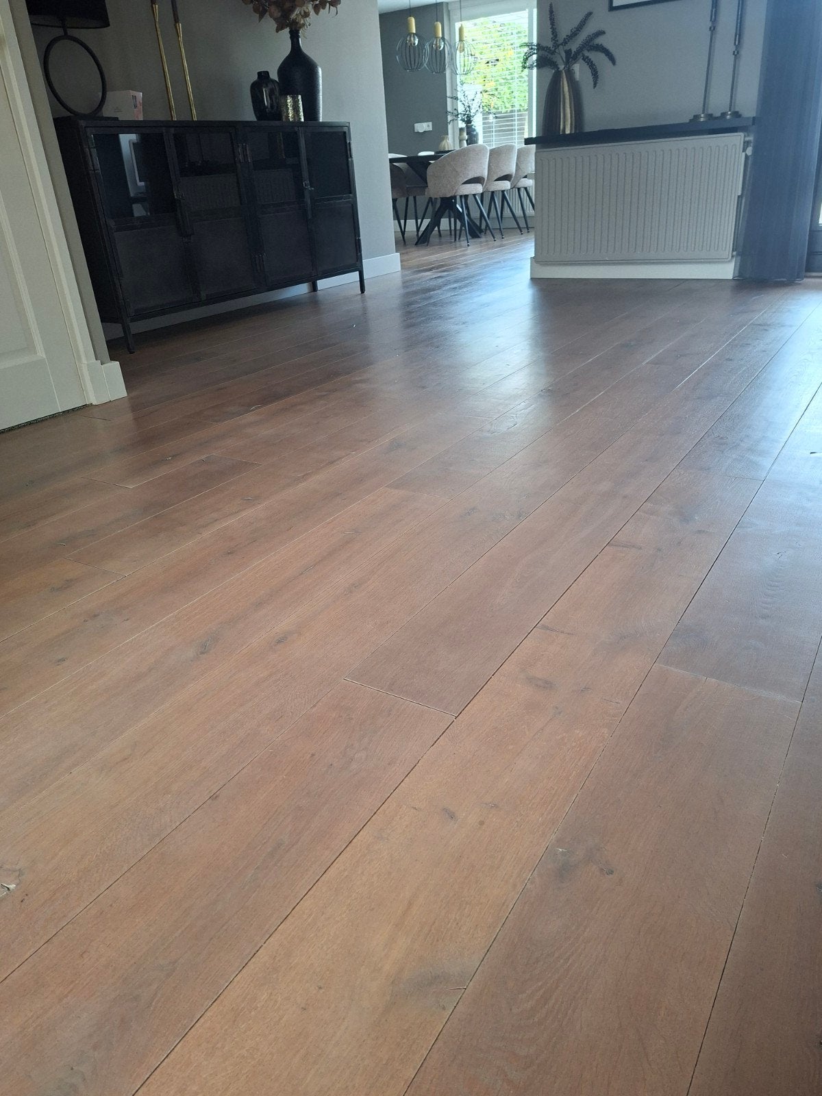 Massief eikenhouten vloer, Doe-het-zelf en Verbouw, Ophalen, Gebruikt, Vloerdelen of -planken, 10 m² of meer