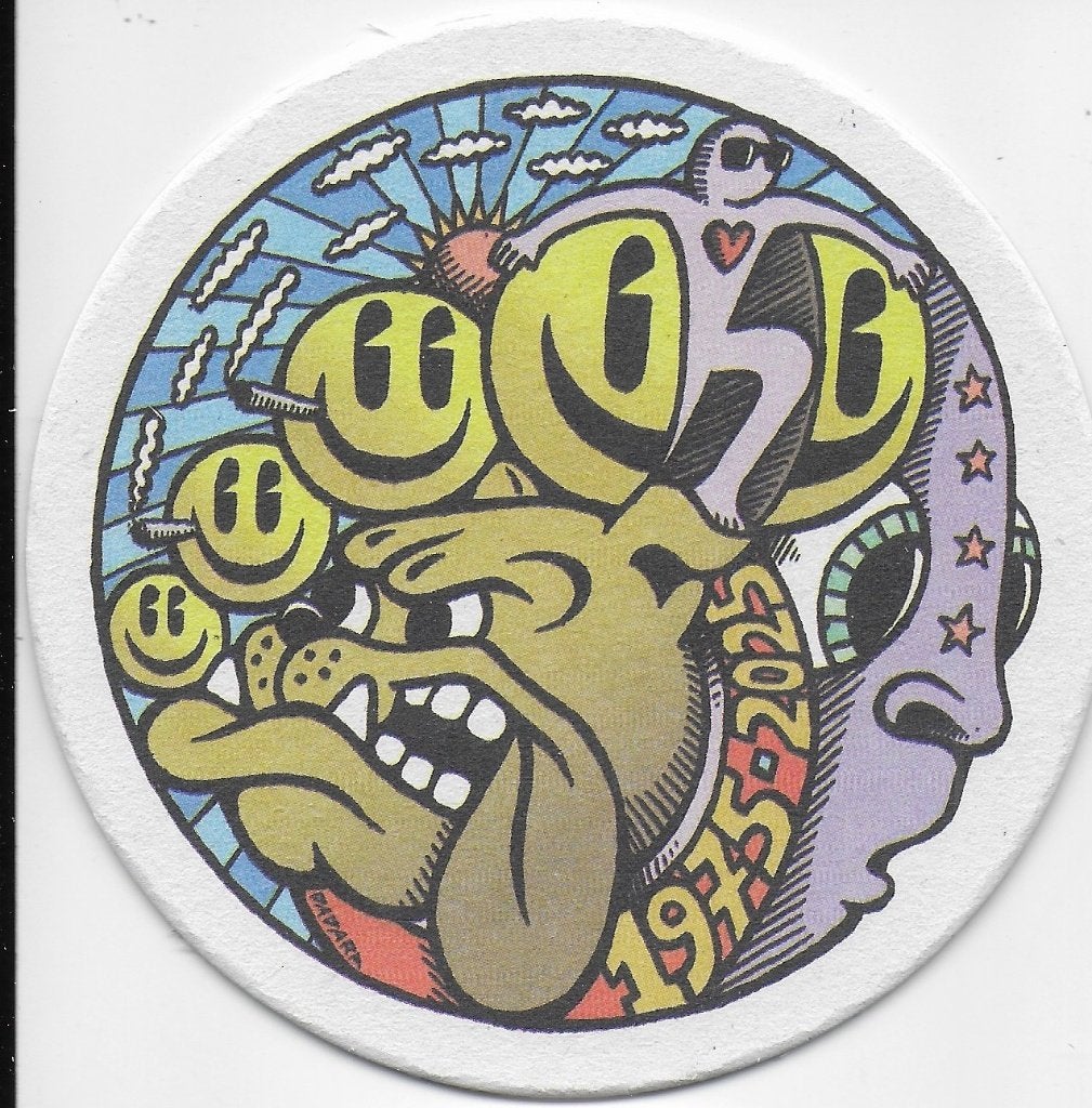 The Bulldog Amsterdam 1975-2025 Dadara 2 bierviltjes 1 euro, Ophalen of Verzenden, Nieuw, Viltje(s), Overige merken