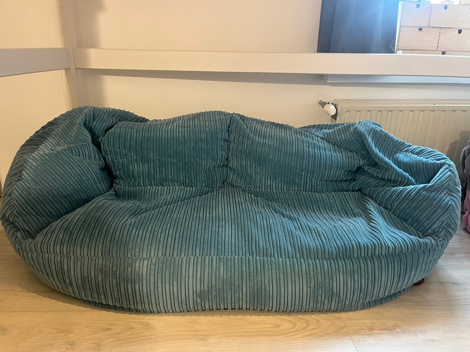 Mooie Big Bertha zitzakbank., Huis en Inrichting, Zitzakken, Ophalen, Zo goed als nieuw, Blauw, Zitzak