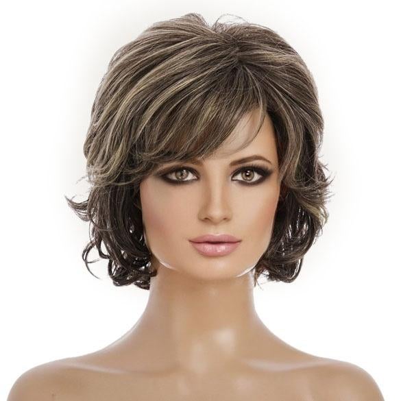 Pruik kort haar in lagen met lichte slag en highlights, Sieraden, Tassen en Uiterlijk, Uiterlijk | Haarverzorging, Nieuw, Pruik of Haarverlenging