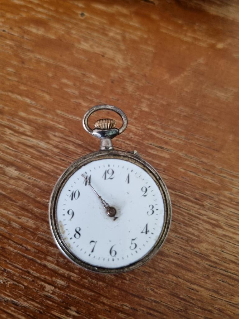 Zilveren horloge,  niet werkend., Overige merken, Zakhorloge, Ophalen of Verzenden, Onbekend