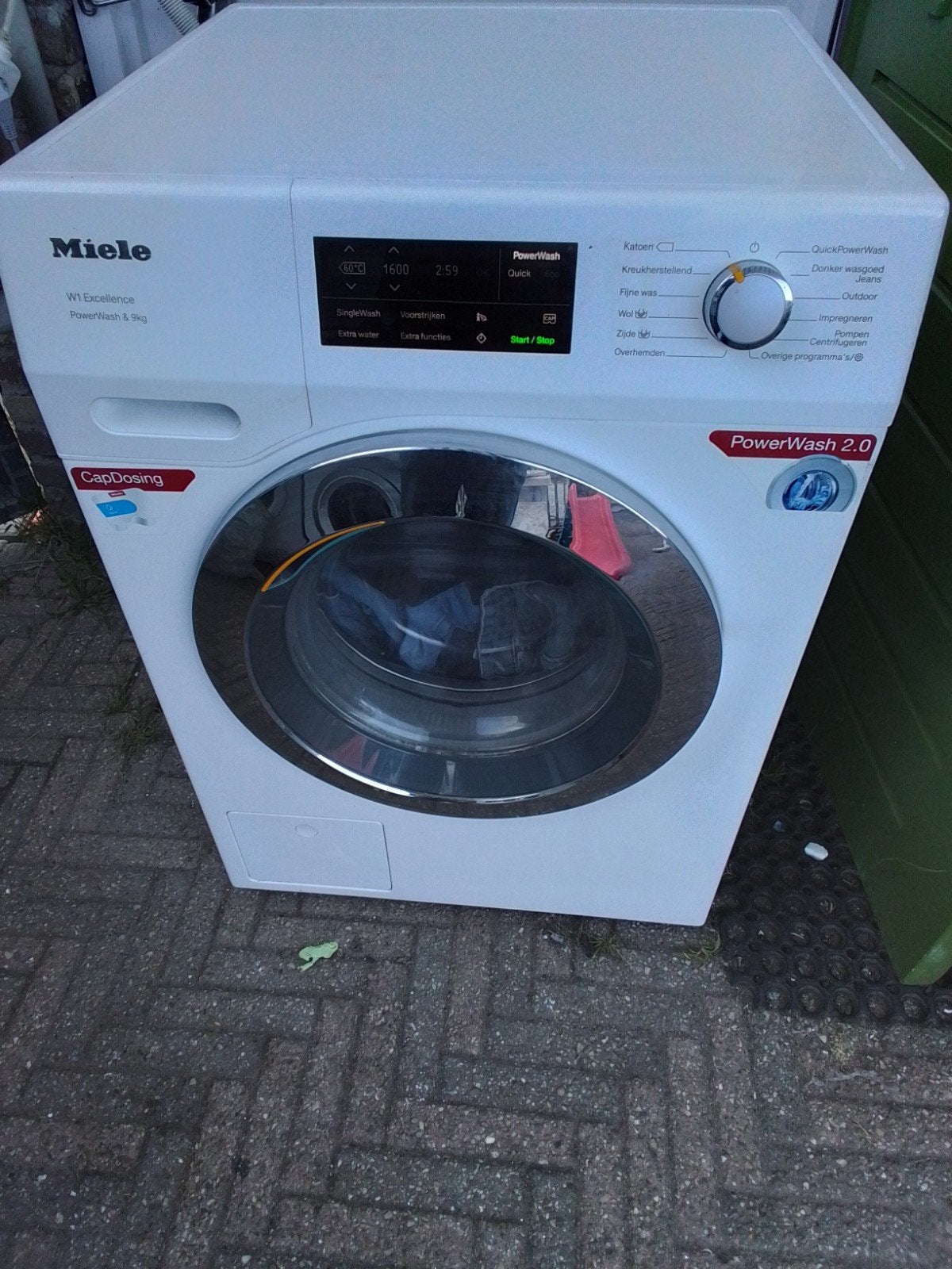 Miele wasmachine w1 excellence power wash 9kg 1600 toeren, 8 tot 10 kg, Ophalen, 1600 toeren of meer, 85 tot 90 cm