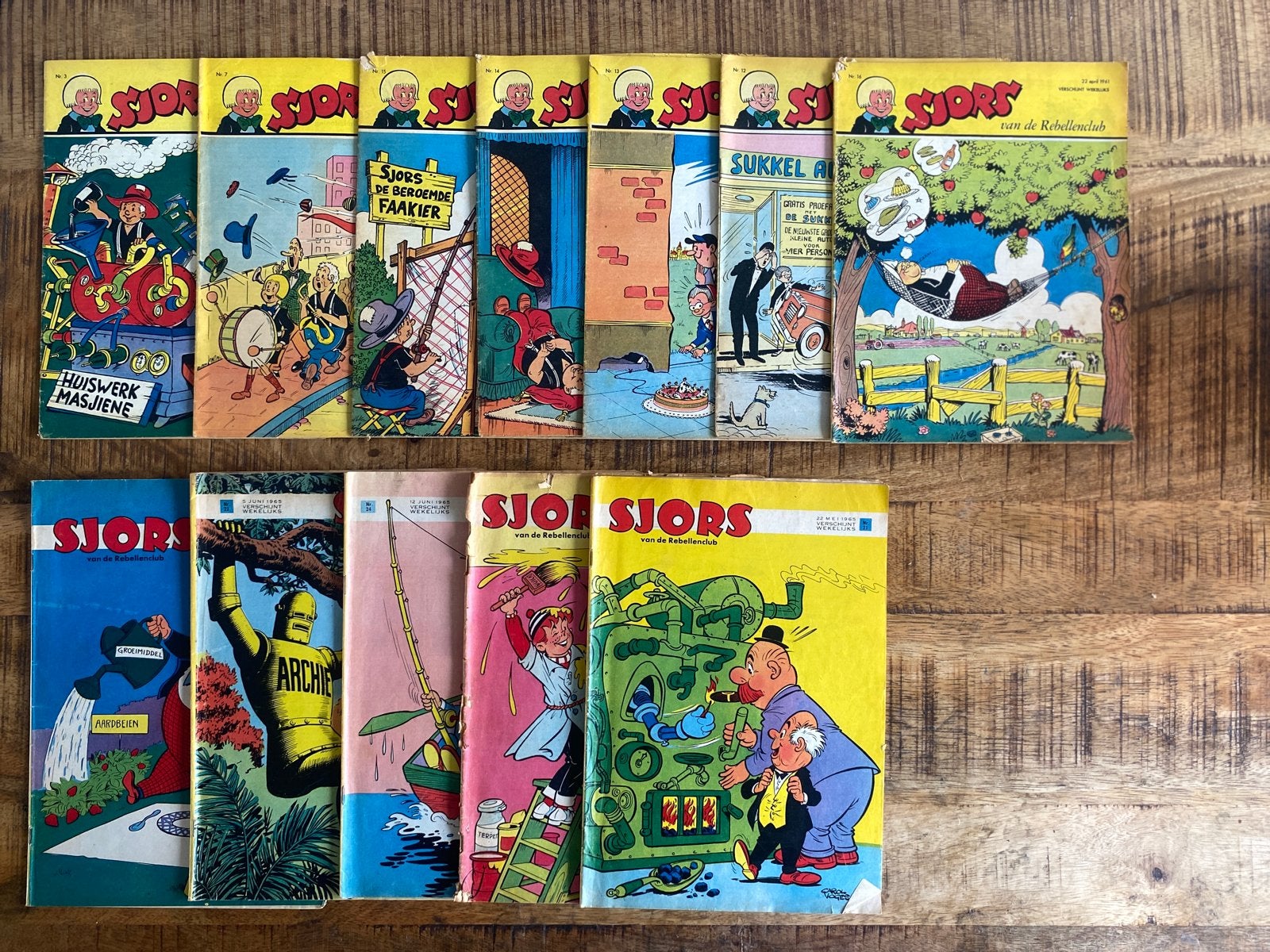 Sjors van de rebellenclub diversen 1962 en 1965, Complete serie of reeks, Ophalen of Verzenden, Gelezen