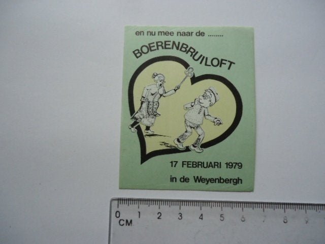 sticker 1979 Oisterwijk WEYENBERGH strip boer carnaval retro, Ophalen of Verzenden, Zo goed als nieuw