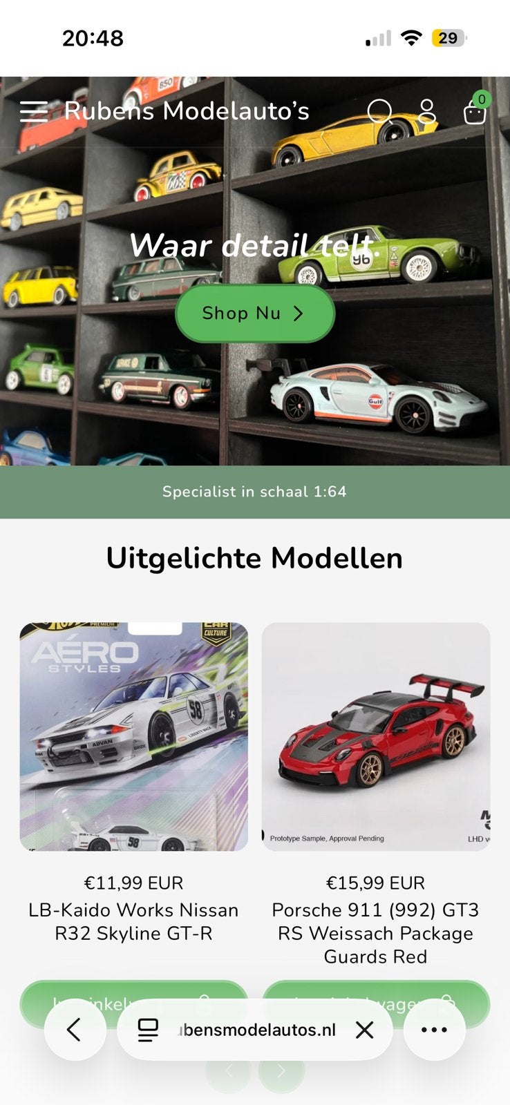 Webshop van Rubens Modelauto’s! 1:64 specialist, veel keus!, Auto, Ophalen of Verzenden, Zo goed als nieuw, Info@rubensmodelautos.nl