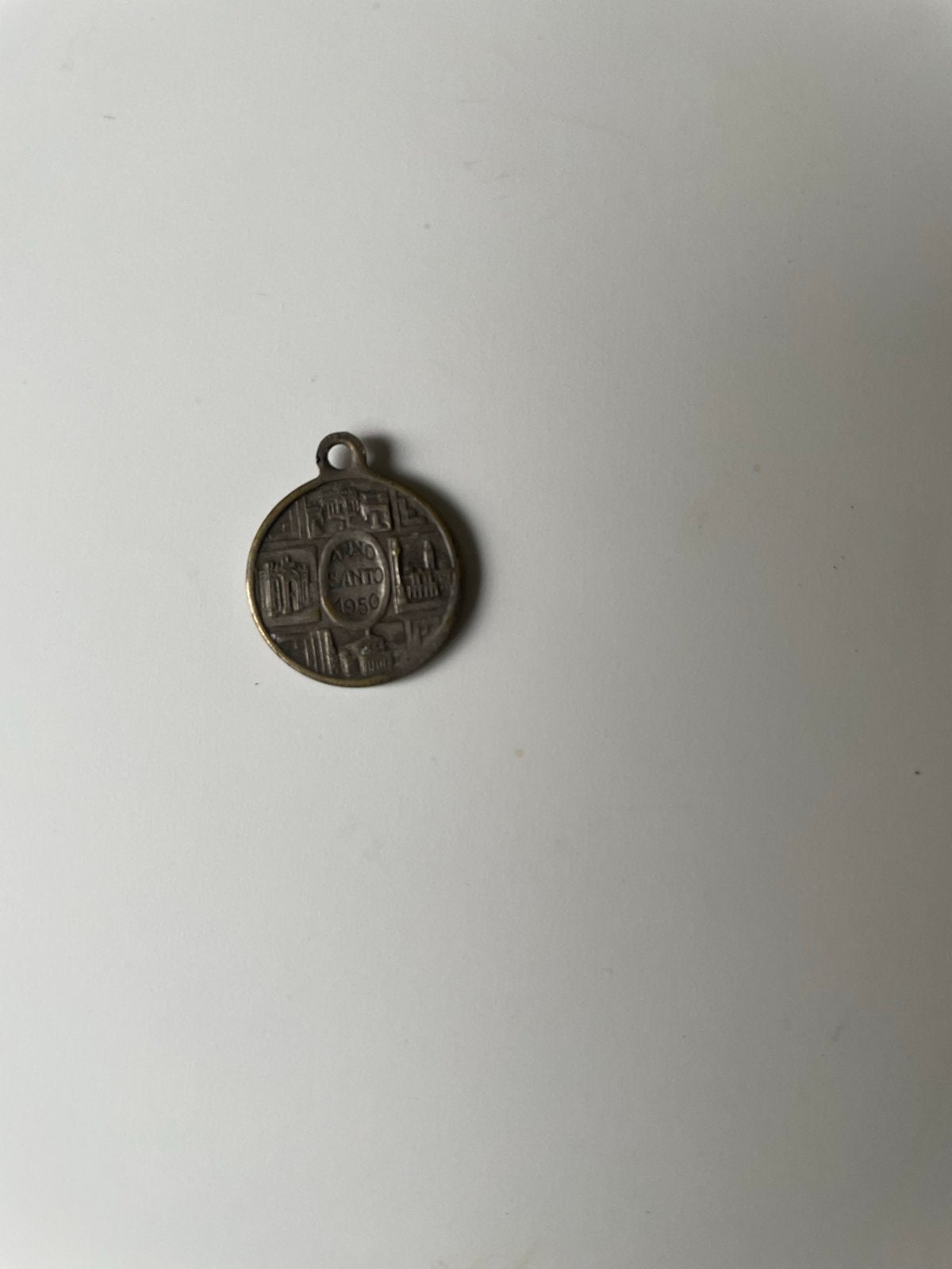 Religieus medaillionnetje, Paus Pius XII, 1950, Ophalen of Verzenden, Gebruikt, Sieraad, Christendom | Katholiek