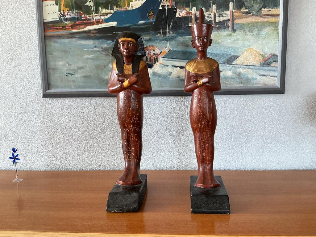 Twee Egyptische beelden uit de oudheid, Ophalen of Verzenden, Gebruikt, Mens