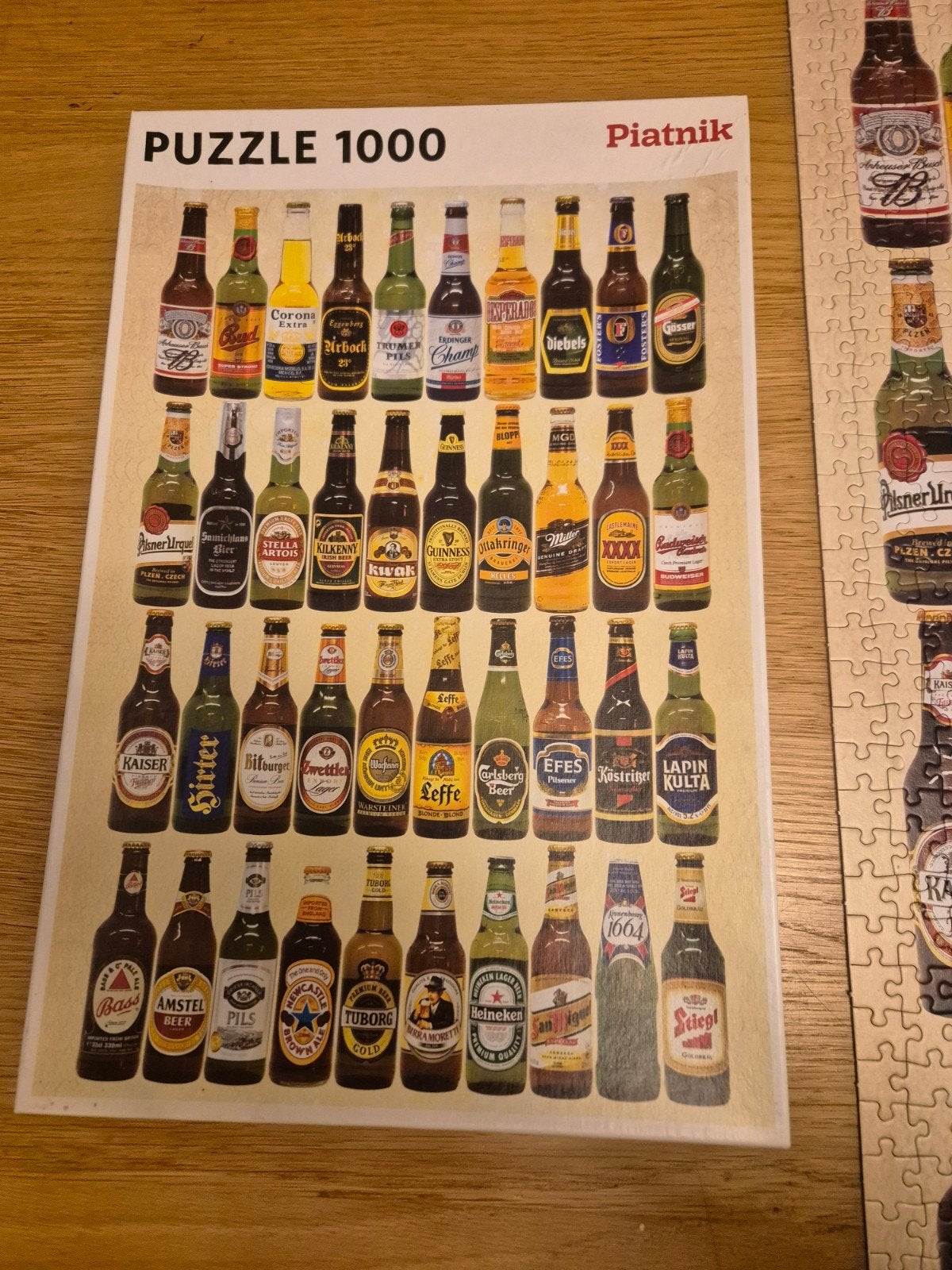 Bier flessen puzzel Piatnik 1000 stukjes compleet, Ophalen of Verzenden, 500 t/m 1500 stukjes, Gebruikt, Legpuzzel