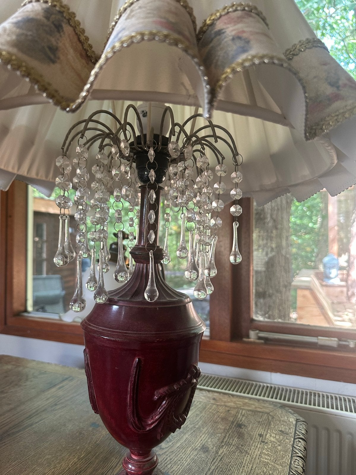 Elegante Tafellamp met Kristallen, Antiek en Kunst, Antiek | Lampen, Ophalen